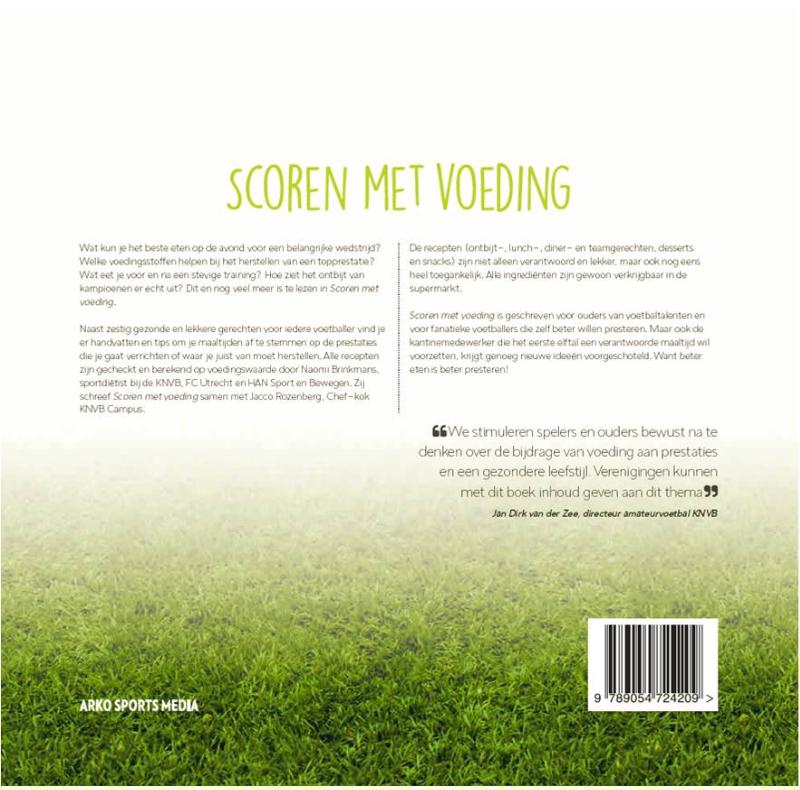 Achterkant van Scoren met voeding
