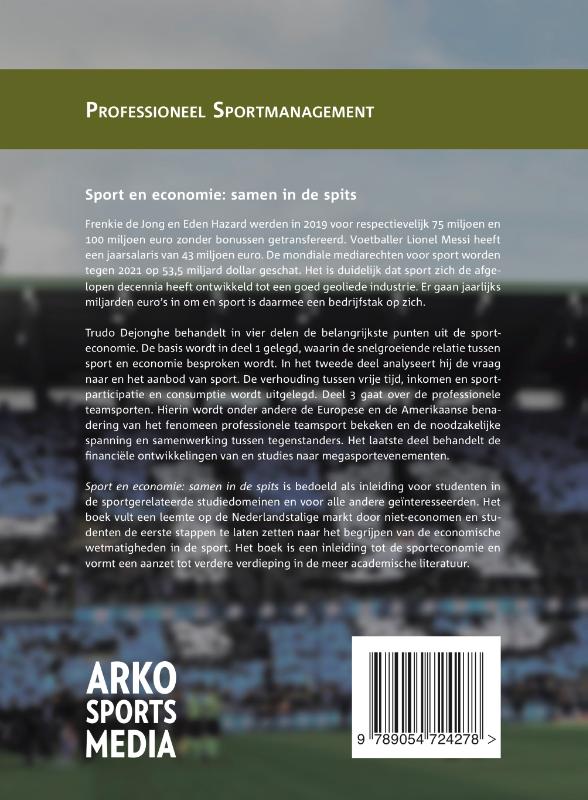 Achterkant van Sport en economie: samen in de spits
