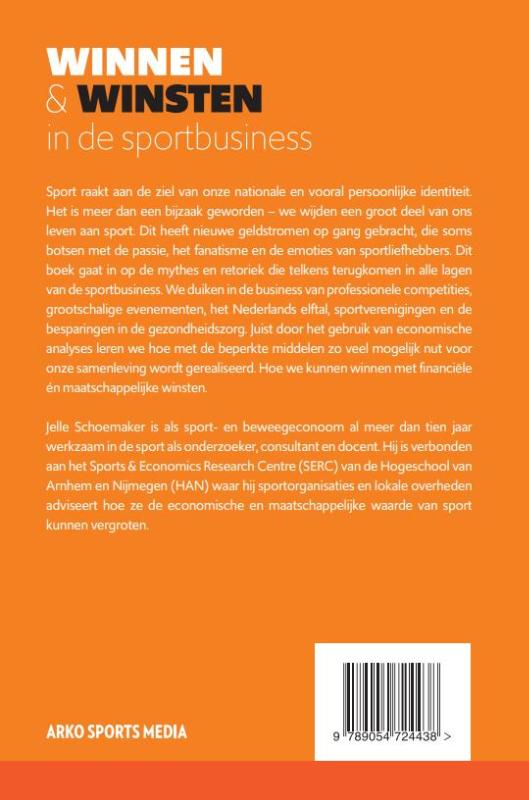 Achterkant van Winnen & winsten in de sportbusiness