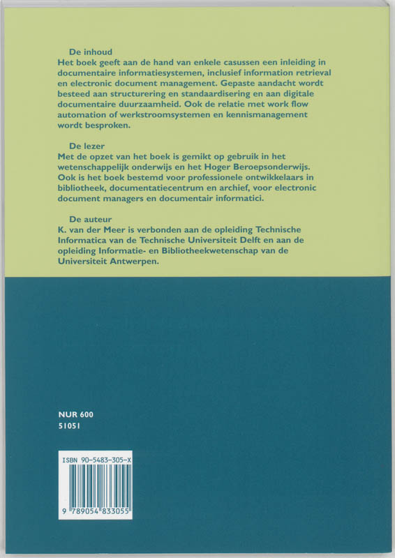 Achterkant van Documentaire informatiesystemen