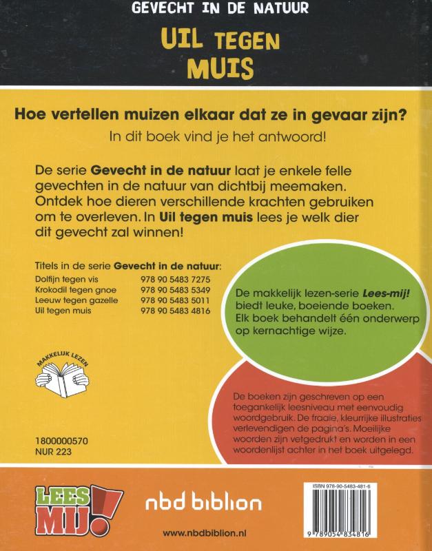 Achterkant van Uil tegen muis
