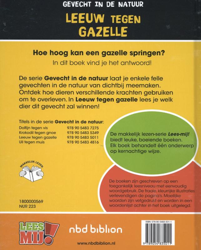 Achterkant van Leeuw tegen gazelle