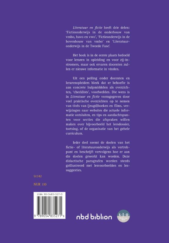 Achterkant van Literatuur en fictie