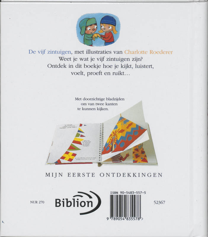 Achterkant van De vijf zintuigen