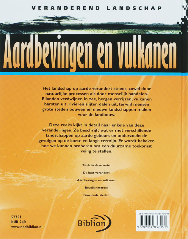 Achterkant van Aardbevingen en vulkanen