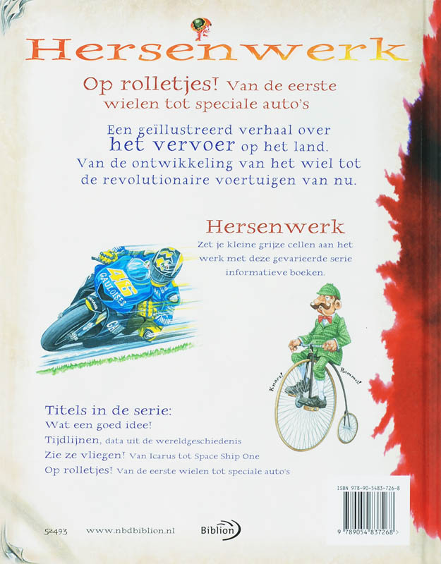 Achterkant van Op rolletjes