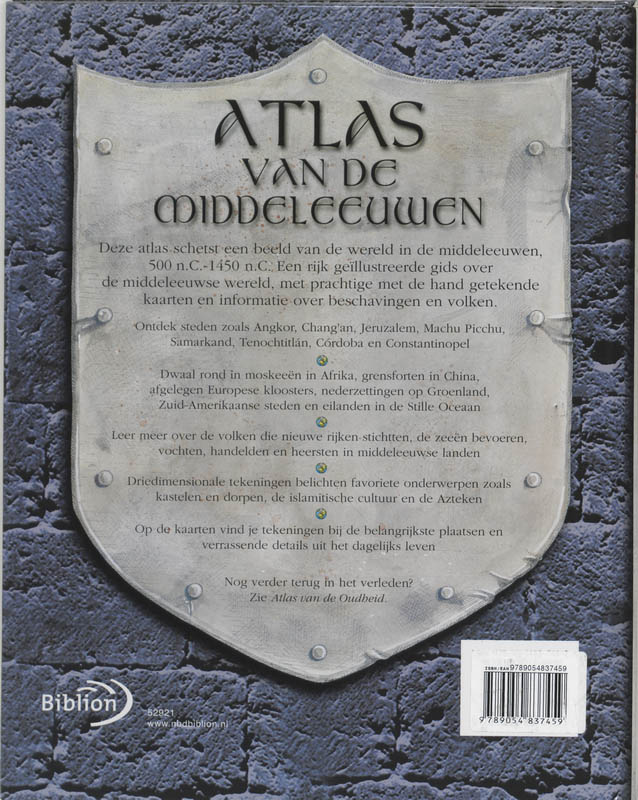 Achterkant van Atlas van de middeleeuwse wereld