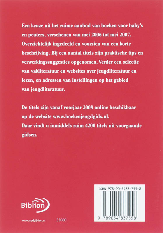 Achterkant van 2007 Boek en jeugd 0-4