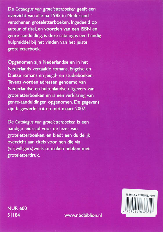 Achterkant van Catalogus van groteletterboeken 2007-2008