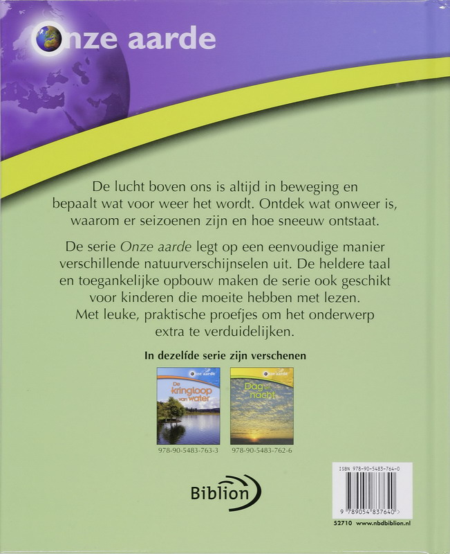 Achterkant van Het weer en de seizoenen