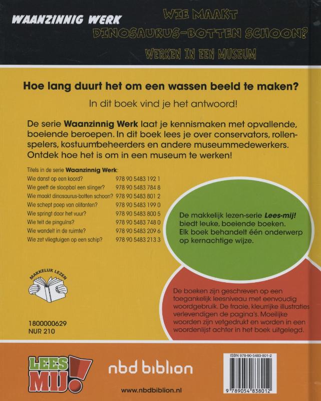Achterkant van Wie maakt dinosaurusbotten schoon?