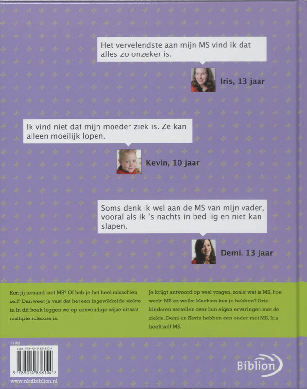 Achterkant van MS wat kinderen willen weten over multiple sclerose