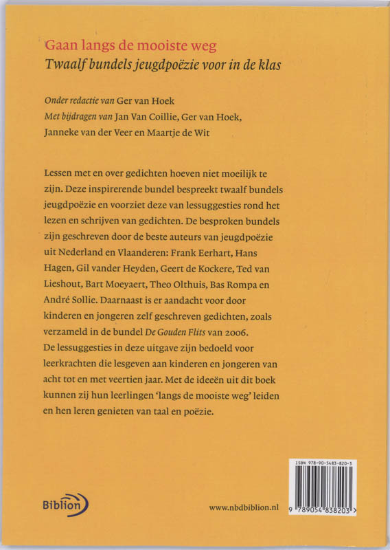 Achterkant van Gaan langs de mooiste weg