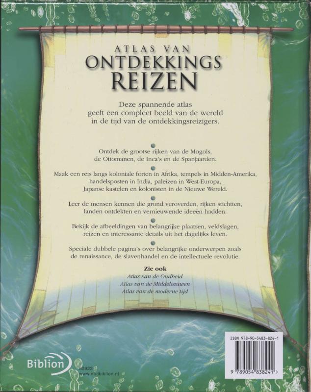 Achterkant van Atlas van ontdekkingsreizen