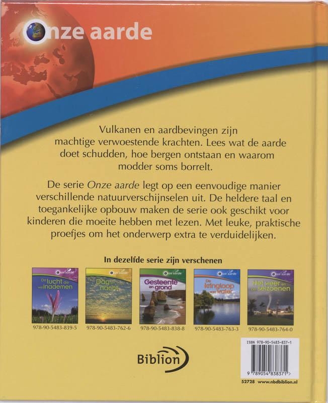 Achterkant van Vulkanen en aardbevingen