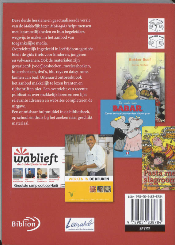 Achterkant van Makkelijk lezen Mediagids