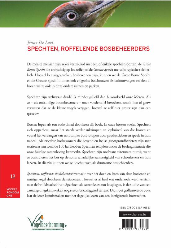 Achterkant van Spechten roffelende bosbeheerders