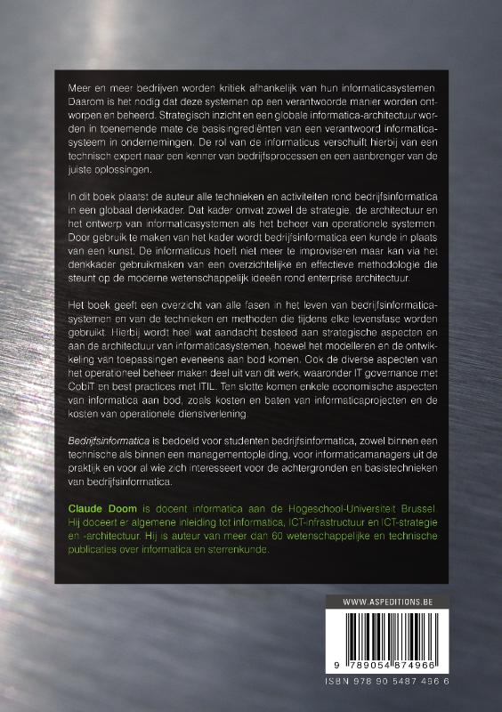 Achterkant van Bedrijfsinformatica