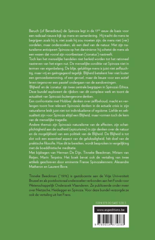 Achterkant van Spinoza, filosoof van de blijheid