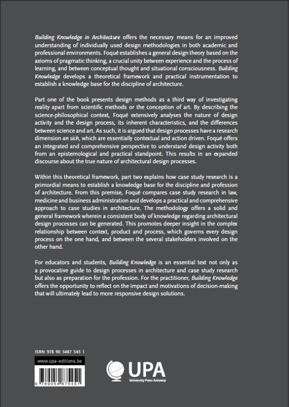 Achterkant van Building knowledge in architecture