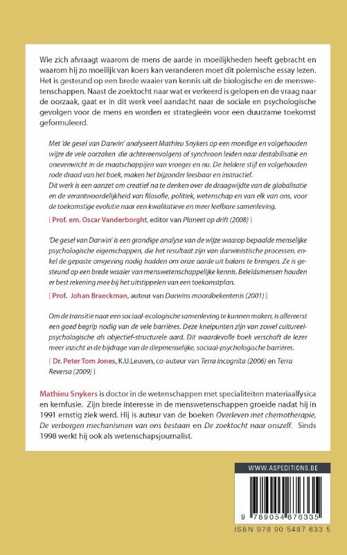 Achterkant van De gesel van Darwin
