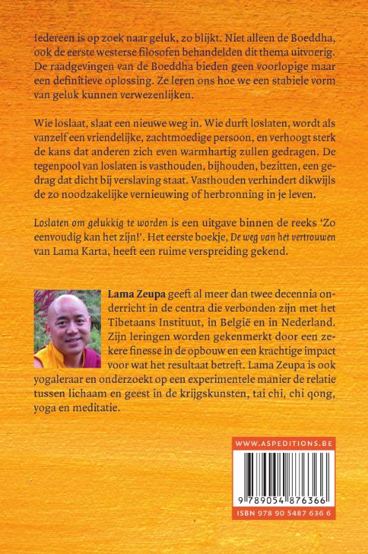 Achterkant van Loslaten om gelukkig te worden