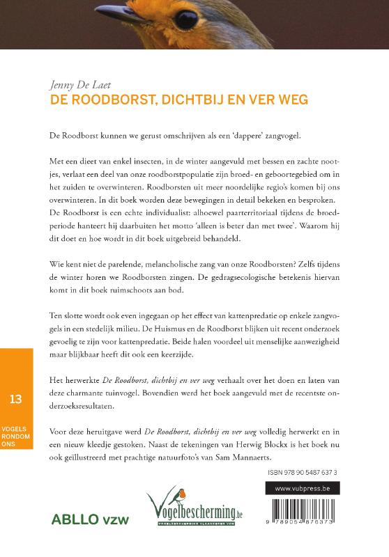 Achterkant van De roodborst, dichtbij en ver weg