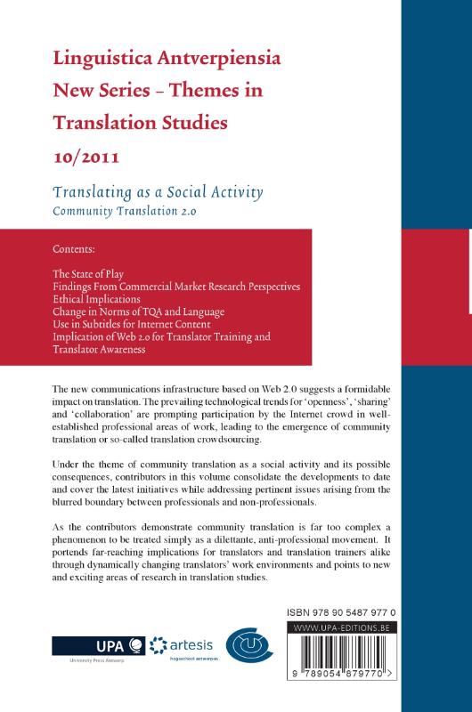 Achterkant van Translation as a social activity