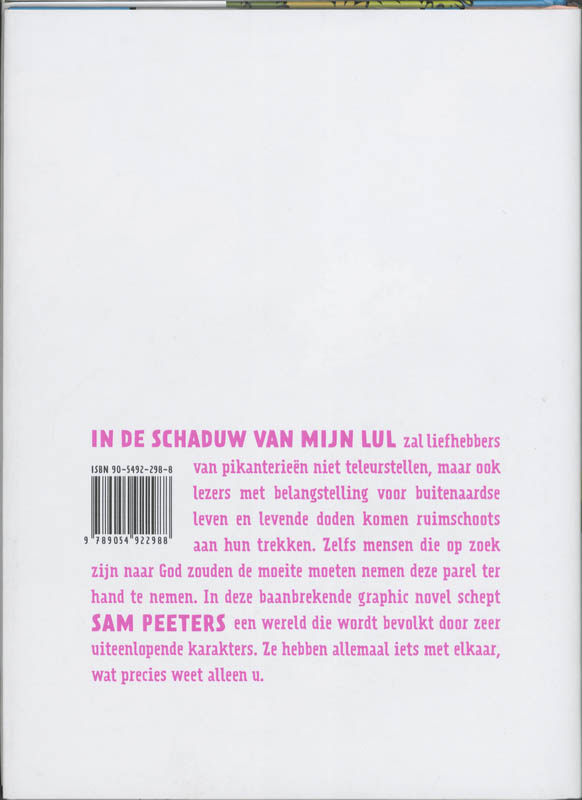 Achterkant van In de schaduw van mijn lul