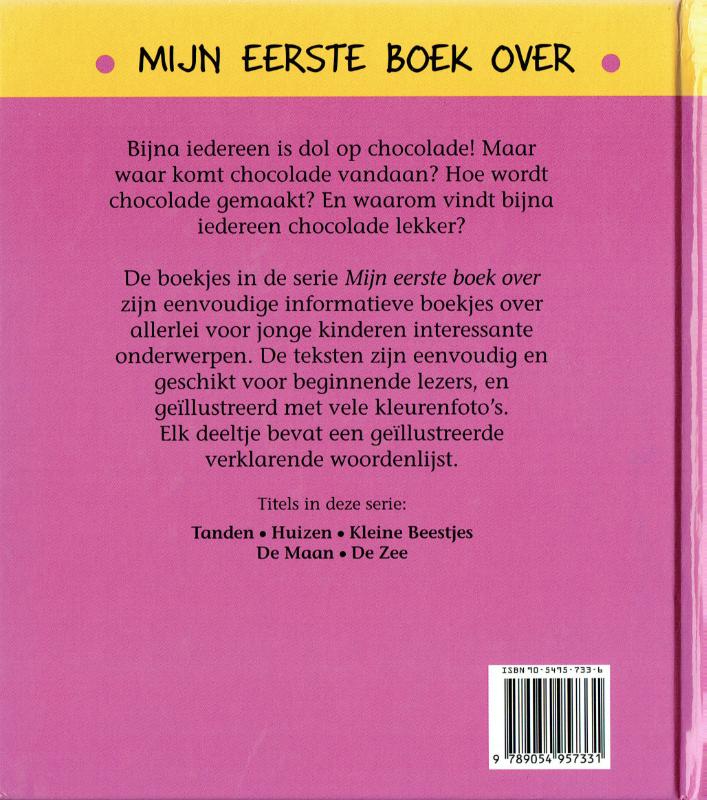 Achterkant van Mijn eerste boek over chocolade