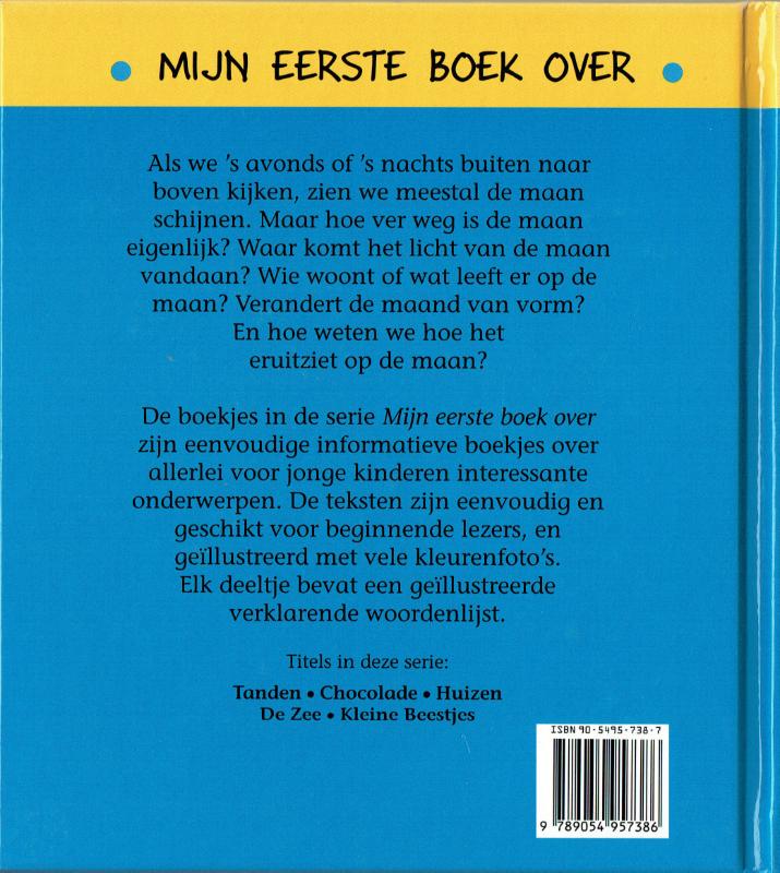 Achterkant van Mijn eerste boek over de maan