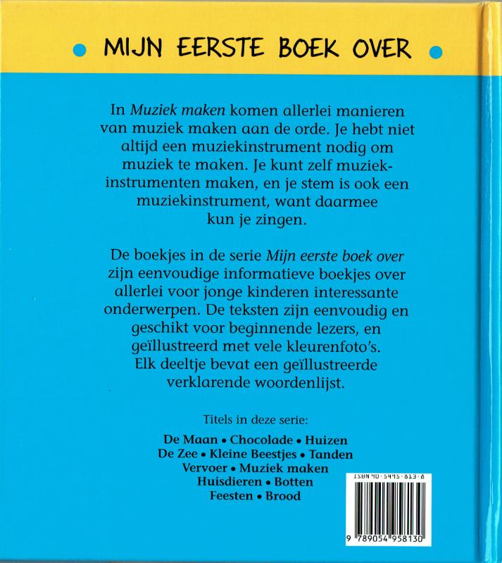 Achterkant van Mijn eerste boek over muziek maken