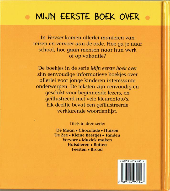 Achterkant van Mijn eerste boek over vervoer