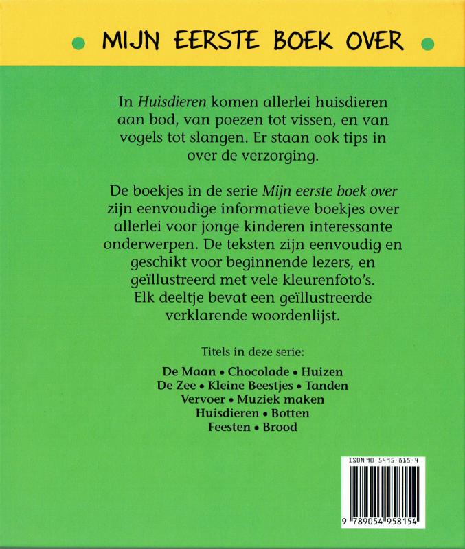 Achterkant van Mijn eerste boek over huisdieren