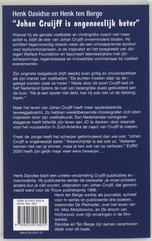 Achterkant van Johan Cruijff is ongeneeslijk beter