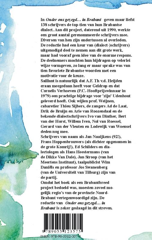 Achterkant van Onder ons gezegd... in Brabant