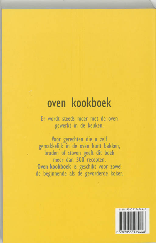 Achterkant van Oven kookboek