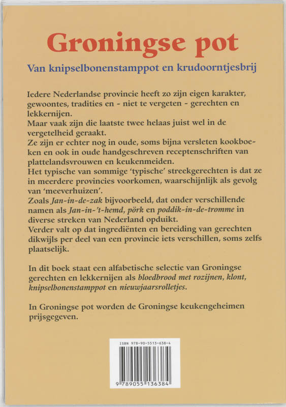 Achterkant van Groningse Pot