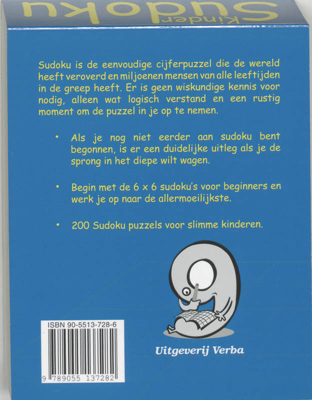 Achterkant van Kinder Sudoku