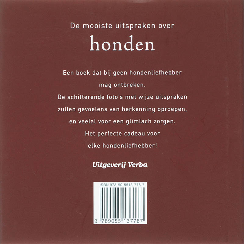 Achterkant van De mooiste uitspraken over honden