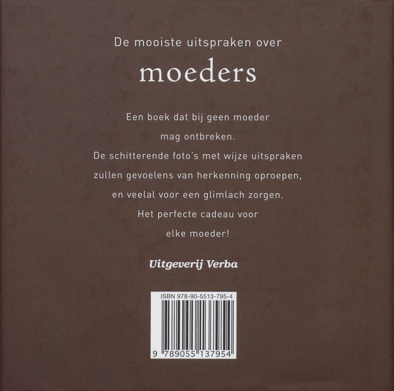 Achterkant van De mooiste uitspraken over moeders