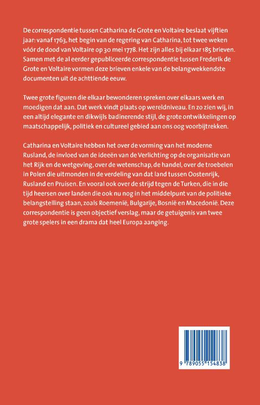 Achterkant van Briefwisseling met Catharina de Grote