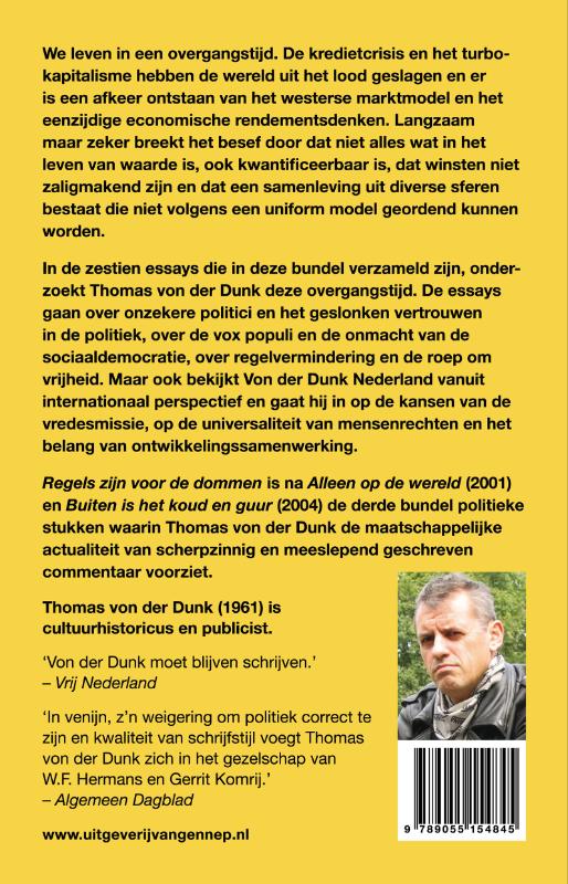 Achterkant van Regels zijn voor de dommen