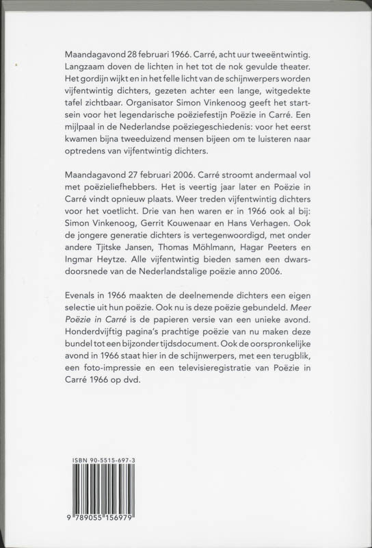 Achterkant van Meer Poezie in Carre