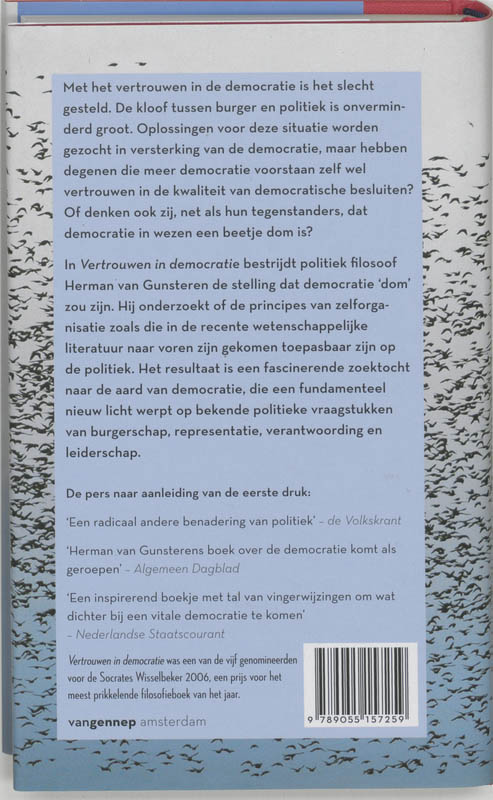 Achterkant van Vertrouwen in de democratie