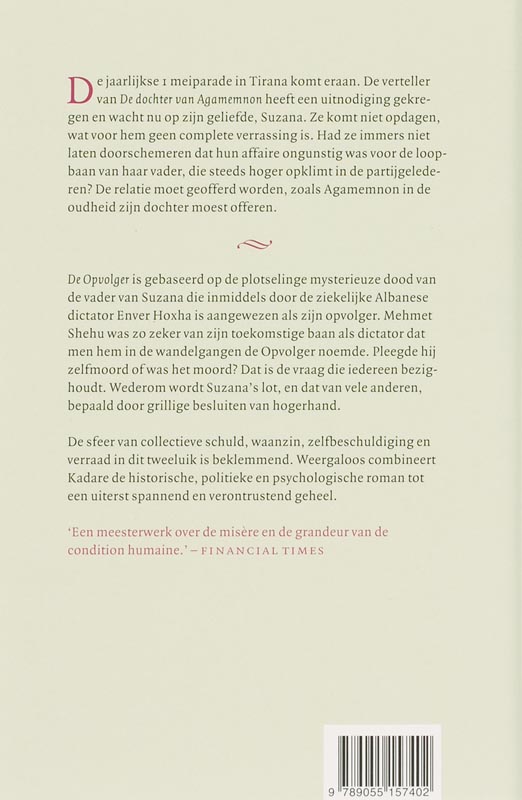 Achterkant van De dochter van Agamemnon & De opvolger