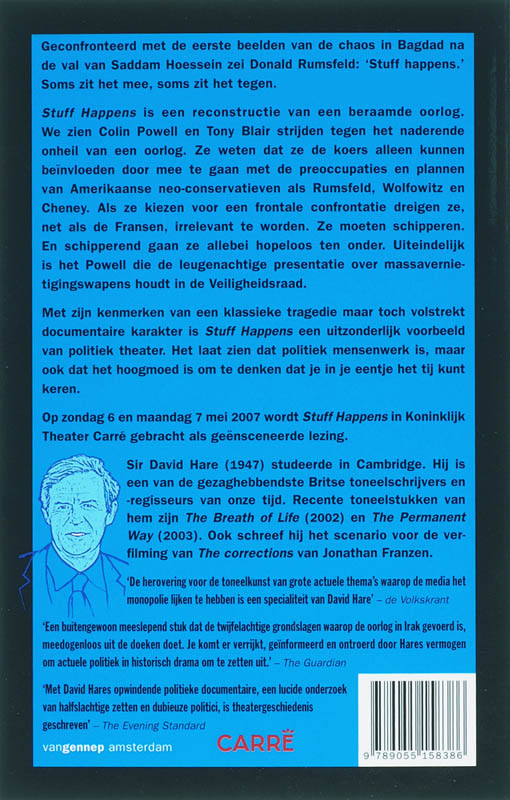 Achterkant van Stuff Happens