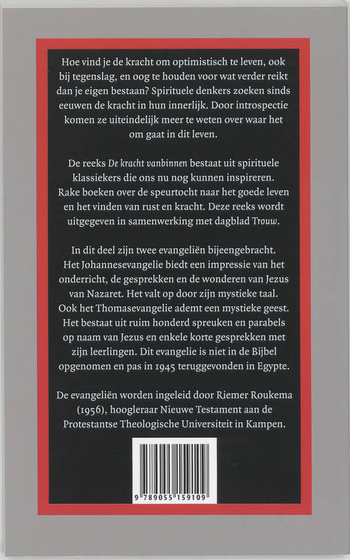 Achterkant van de evangelien van Johannes en Thomas