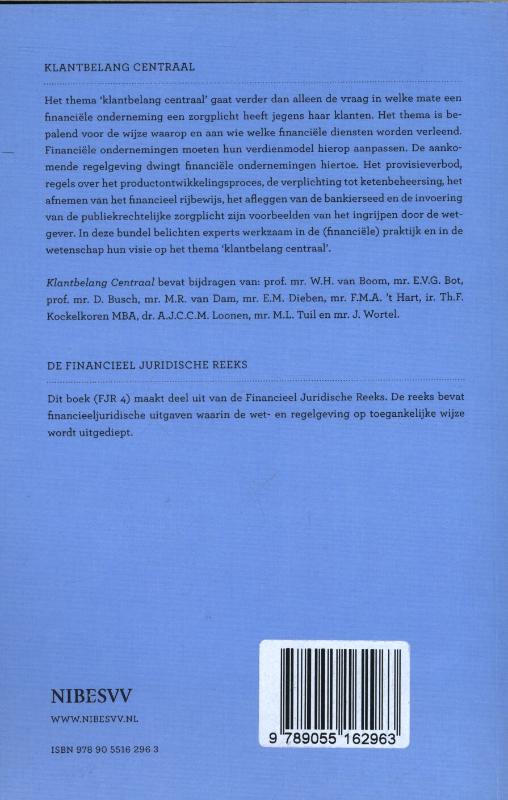 Achterkant van Klantbelang centraal