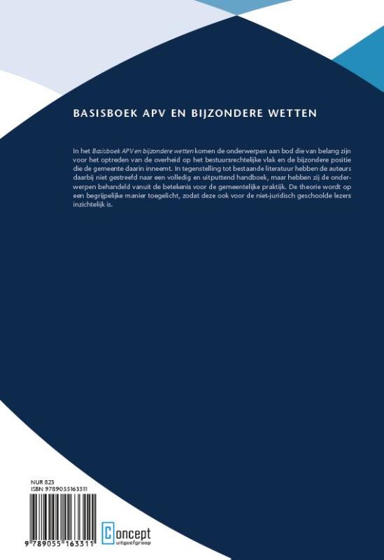Achterkant van Basisboek APV en bijzondere wetten